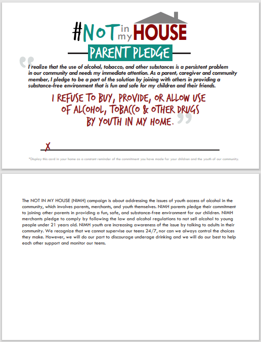 Parent Pledge Card