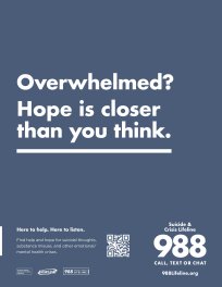 8.5" x 11" Poster: Overwhelmed? Hope is closer than you think.