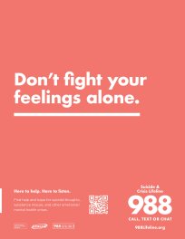 8.5" x 11" Poster: Don’t fight your feelings alone.